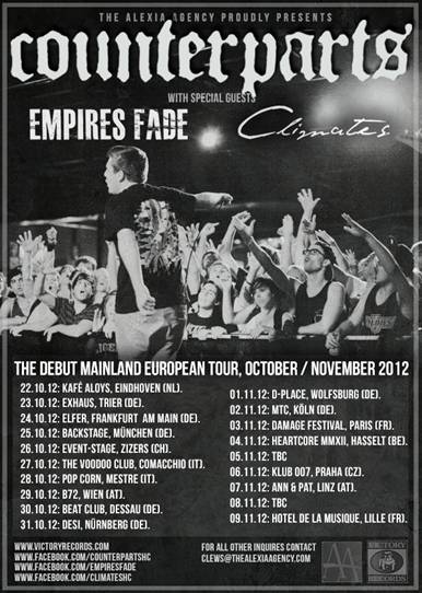 Counterparts announce European tour
