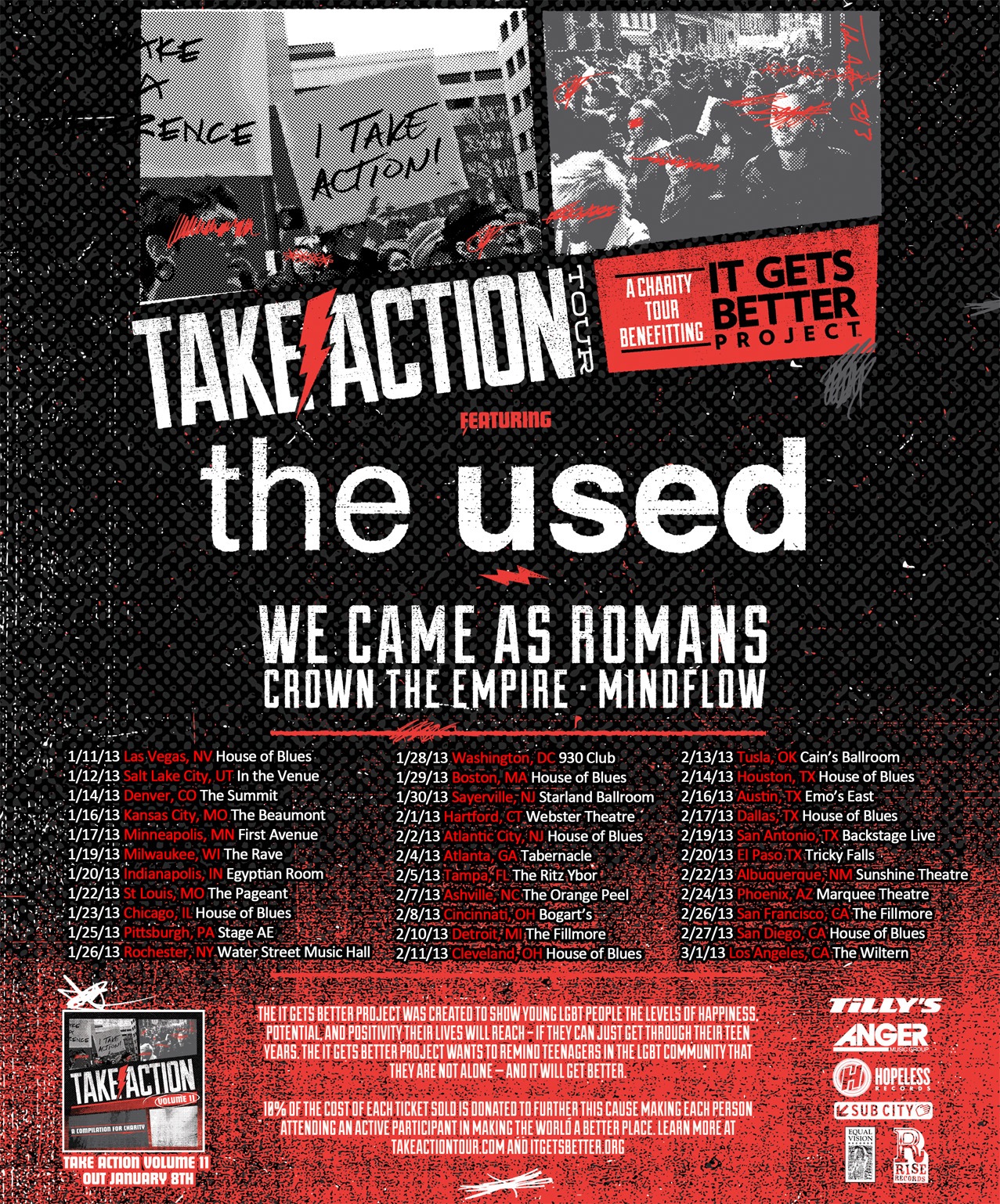 Take Action Tour 2013 line-up and dates released
