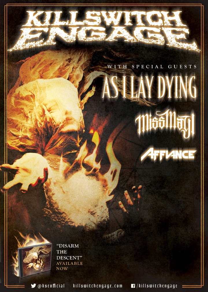 Killswitch Engage to tour with As I Lay Dying, Miss May I, and Affiance this summer