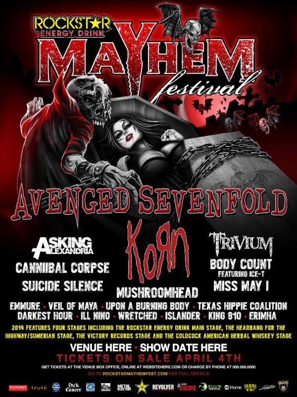 Rockstar Energy Drink Mayhem Festival line-up and tour dates announced