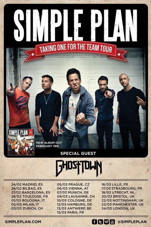Simple Plan Announce 2016 European Tour