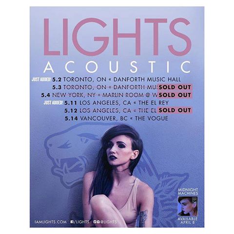 Lights Adds Two Extra Acoustic Tour Dates
