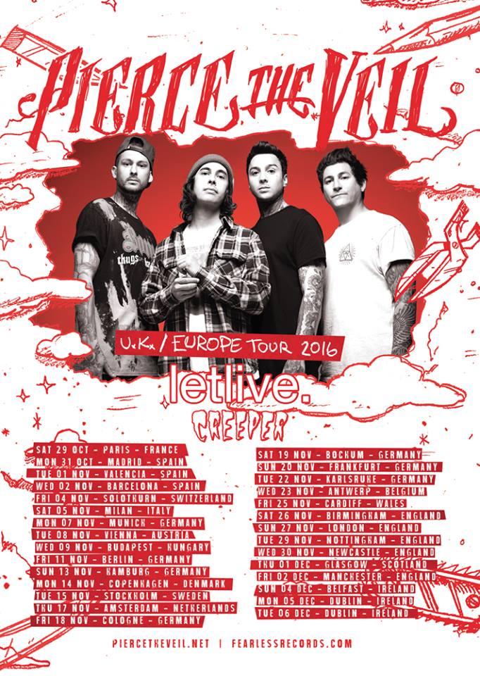 Pierce The Veil announce UK/European tour support