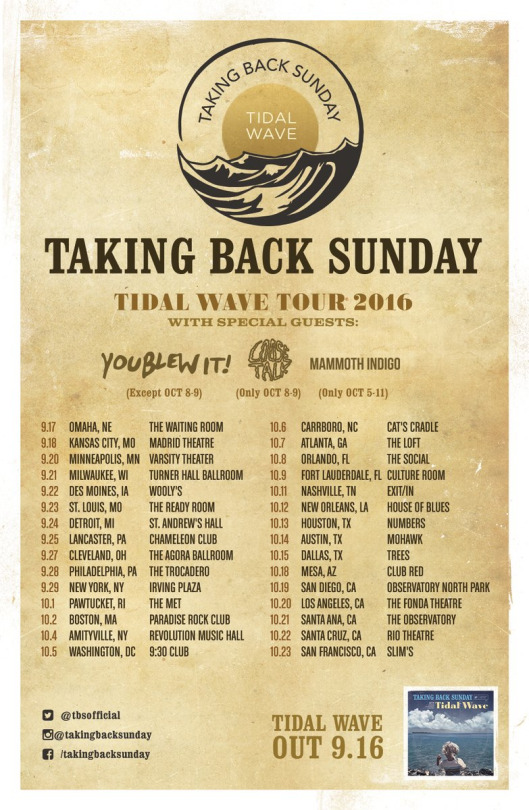 Taking Back Sunday announce Fall tour