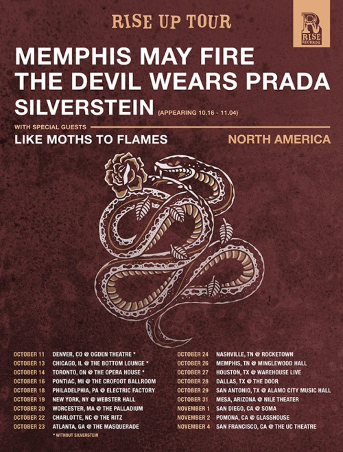 Memphis May Fire, The Devil Wears Prada, Silverstein announce North American tour