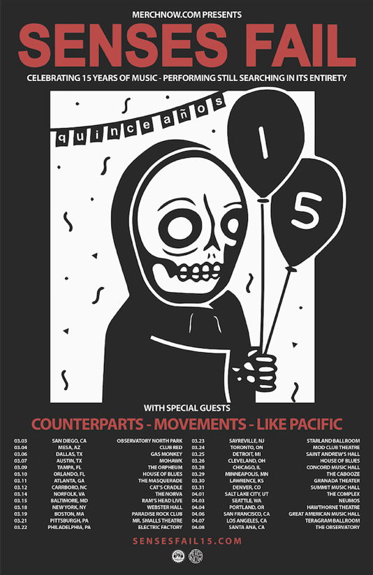 Senses Fail announce spring 15th anniversary tour