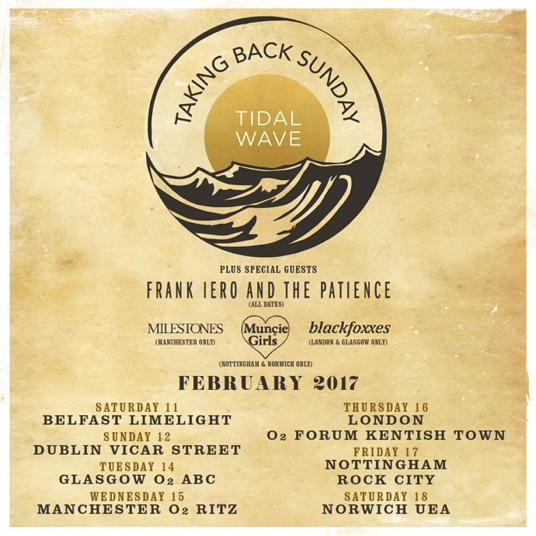 Support announced for Taking Back Sunday’s 2017 UK tour