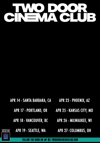Two Door Cinema Club announce US spring tour