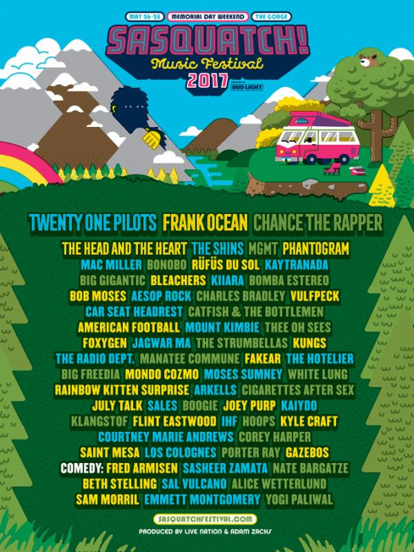 2017 Sasquatch Music Festival lineup announced