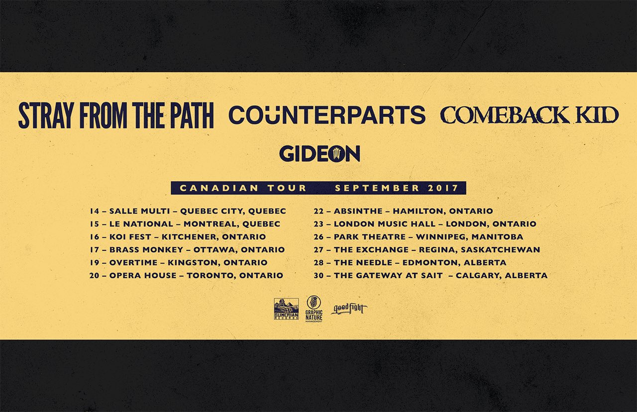 Counterparts Announces Co-Headlining Tour with Stray From The Path, Comeback Kid